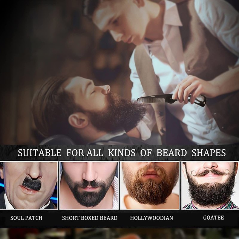 YancLife Beard Comb, Stainless Steel Folding Beard for Men Grooming