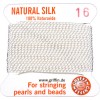 FindingKing Griffin Thick Silk Beading Bead Cord White Size 16 1mm