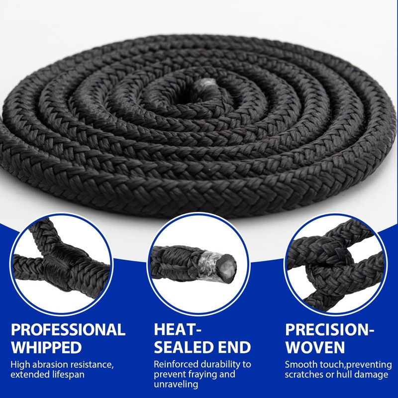 Boat Dock Lines Marine Rope - 1/2" x 20ft with
