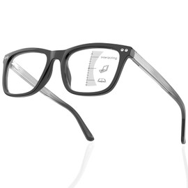 Epavouos Progressive Multifocal Reading Glasses for Men with Metal Core Wire Trifocal Transition Computer Readers Acetate Frame & Temple Near Workspace Spring Hinge Black 2.75