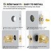 goldenwarm Gold Door Knobs 3 Pack, Brushed Gold Closet Door