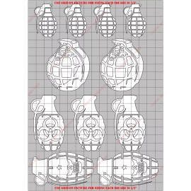 Paint Masks Plus SYB1500W Grenade Water Based Vinyl Masking/ Stencil Kit