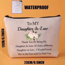 JYTAPP to My Daughter-in-Law Gifts Makeup Bag Wedding Gift Appreciation Gift Daughter-in-Law Gift from Mother in Law