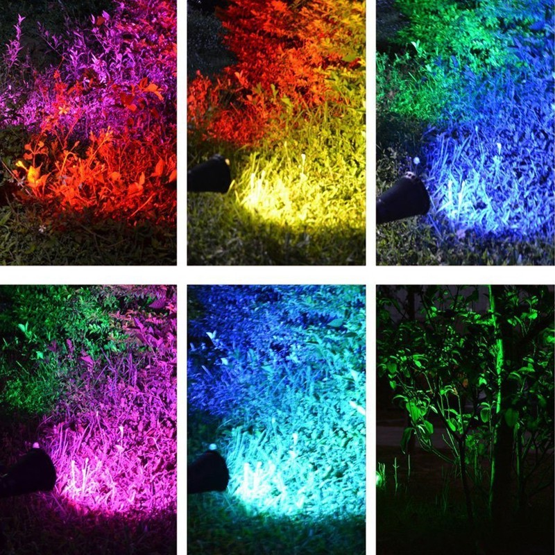 Solar Spot Lights Outdoor Waterproof Solar Powered Spotlight Landscape Lighting