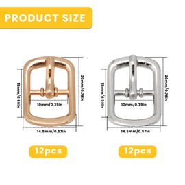 Gabrella 24 Pack Metal Shoe Buckle Replacement, Single Prong Pin Shoes Buckles Roller Buckle Hardware Pin Adjustable Slide Buckles for Shoes Bag Leather Belt Backpack Replacemen