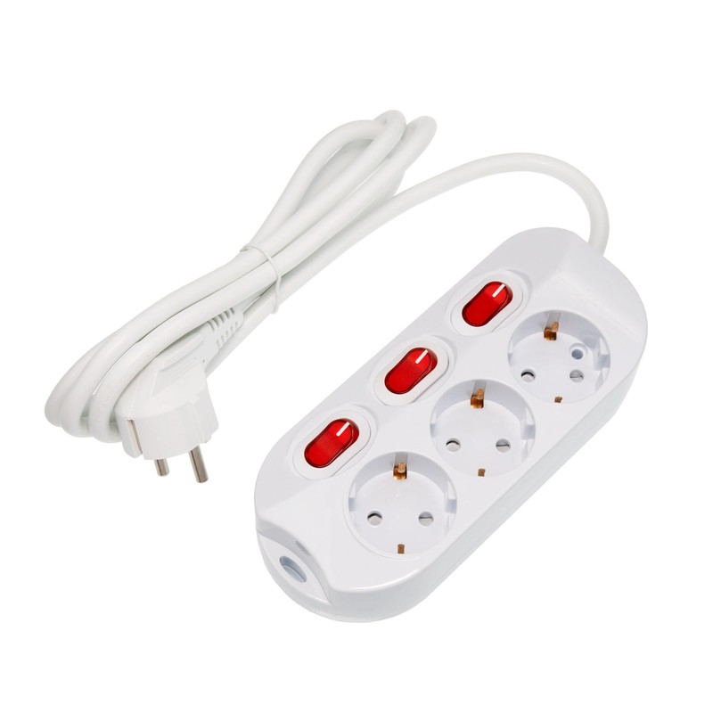 feletec feletec 3-Fach Steckdosenleiste einzeln schaltbar 1,5m Kabel Farbe: wei?,