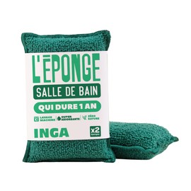 INGA - 2 x Reusable Washable Sponges - Double Absorbency - Very Effective - Made in Europe - Covered with Washable Sponge that Lasts 2 Years
