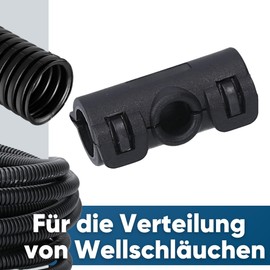 Kalitec 9810170 A-Distributor Form A NW17 Black I Distributor for Corrugated Pipe I Distributor Piece 3-Way I Distributor Box Black I Distributor Piece I Branch