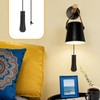 Bathroom Light Pull Cord Handle, 1.5m Braided Nylon Black Pull