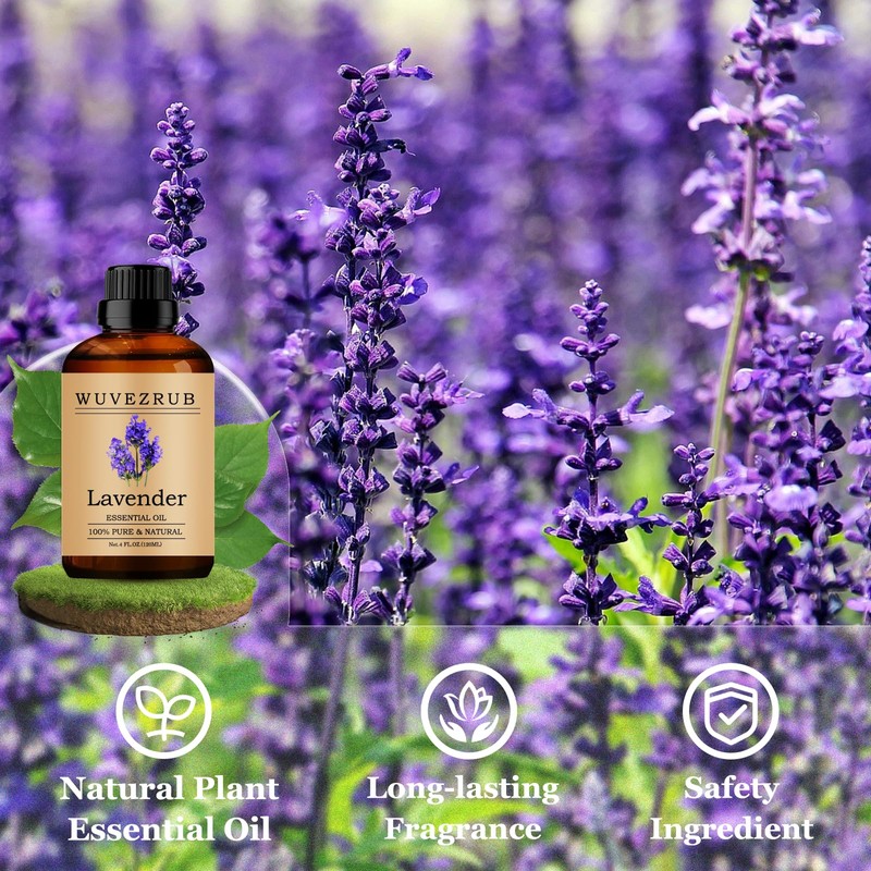 Wuvezrub Lavender Essential Oils 120ML, Pure Lavender Essential Oil for
