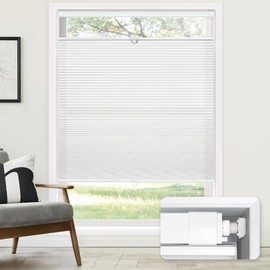 LazBlinds LazBlinds No Tools No Drill Cordless Cellular Shades, Top Down Bottom Up (TDBU) Honeycomb Shades for Home, Light Filtering Thermal Insulation Blinds for Windows, 20" W x 48" H, White
