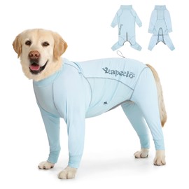 Yeapeeto Dog Sun Protection Cooling Suit UPF 50+, Quick-Dry Breathable Jumpsuit for Large & Medium Dogs, Outdoor Dirt-Resistant Shedding Control Pet Apparel (Ice Blue, 6X-Large)