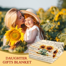 Daughter Blanket Gifts for Teen Girls, Easter Throw Blanket, Sunflower Gifts for Women, Birthday Gifts, Mothers Day, Graduation Birthday Presents for Daughters Throw Blanket, 50"x60"