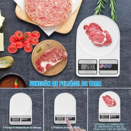 Bscula De Cocina Keluona K-sf400 Digital De Alta Precisin Mxima De 10 Kg Blanco                                                                       