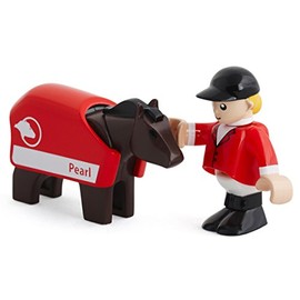 BRIO 33793 - Pferd mit Reiter, Bauernhof Tiere