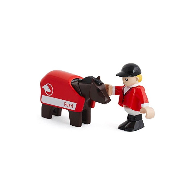 BRIO 33793 - Pferd mit Reiter, Bauernhof Tiere