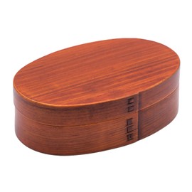 Magewappa RT02A A-51-273370 Lunch Box, Wooden, Lacquered Approx. 6.3 x 3.9 inches (16 x 10 cm), 1-Tier