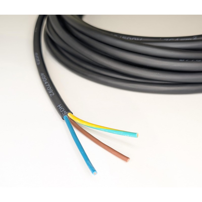 Flexible Rubber Power Cable, 3 Core, 1.0mm², H05RN-F 3G1.0, Indoor