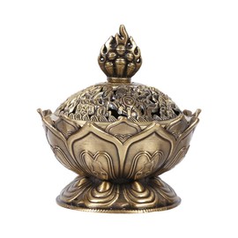 Incense Burner - Vintage Backflow Smoke Incense Burner Stick Cone Holder Home Decoration (Color : Bronze)