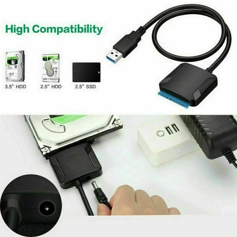WhizzoHead USB 3.0 to SATA III Adapter for 2.5" 3.5"