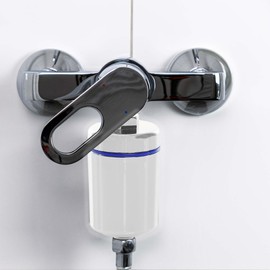 Naturewater NW-3-02I 3-Stage Compact Inline Shower Filter, Chrome