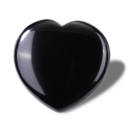 CrystalTears 2.4” Black Obsidian Crystal Heart Stone Natural Love Heart Healing Gemstone Gifts for Women Christmas Polished Pocket Stone for Reiki Healing Home Decor Valentines Day Gifts for Her