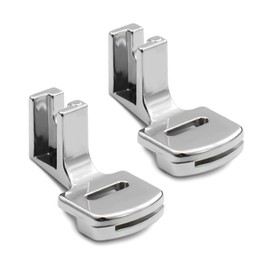 2 Pieces Silver Sewing Machine Foot, Universal Sewing Machine Accessories, Gathering Foot, Stainless Steel Sewing Machine Foot, Sewing Hemming Foot, Suitable for Thin to Medium Thickness Fabrics