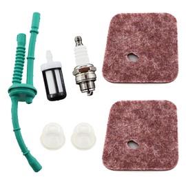 MCHNIC 2 x Air Filter with Petrol Hose Petrol Filter Spark Plug for Stihl FS 38 45 46 55 FS38 FS45 FS46 FS55 FS55C FS55R HL45 HS45 FC55 KM55 Brush Cutter Grass Trimmer Replaces 4140 124 2800