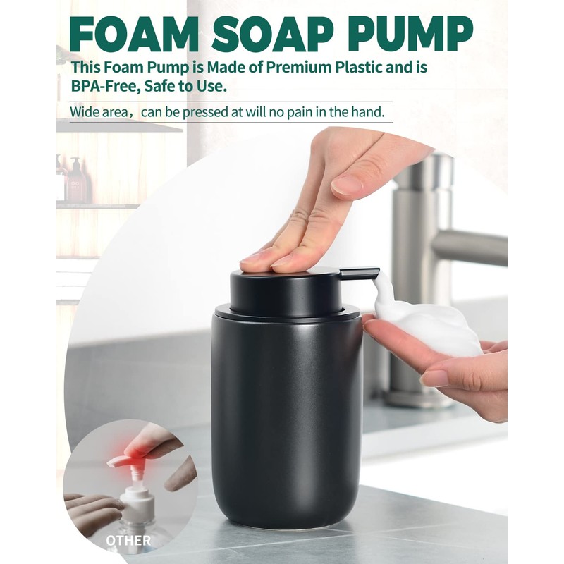 Umlaca Soap Dispenser, Refillable Ceramic Soap Dispenser, 350 ml, Large