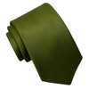 Gusleson Olive Green Ties for Men Solid Silk Necktie With
