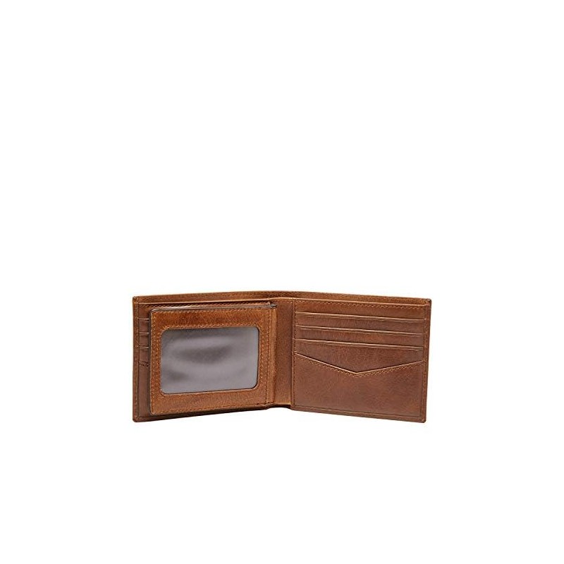 Fossil Men's Bifold Passcase Wallet, brown passport case