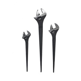 VCT 3-Pack Adjustable Construction Spud Wrench Set 10", 12", and 16" Set, Black Oxide Finish, CR-V Steel