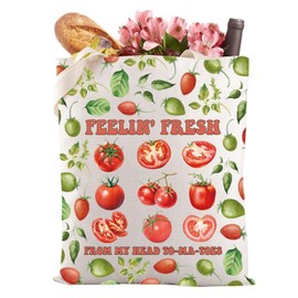 My Head Tomatoes Tomato Tote Bag Tomato Lover Garden Handbag, Head To-ma-toes 3T, L