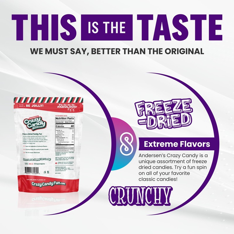 Andersen's Crazy Candy Freeze Dried Candy - (Peppermint)