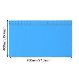 Extra Large Silicone Soldering Mat (27.6"x15.7") - Heat Resistant Non-Slip Workstation Mat for Electronics Repair, Watch Repair, PCB Soldering & DIY Projects | Anti-Static (blue)