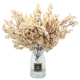 Hananona 10 Pcs Babys Breath Artificial Flowers Real Touch Fake White Flowers Silk Flowers for Spring Wedding Decor Indoor Floral Arrangement Table Centerpieces Home Decor (White, 10)