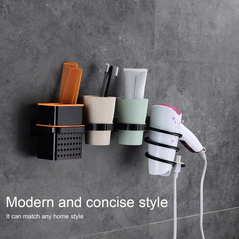 Multifunctional Space Aluminum Bathroom Storage Rack Hair Dryer Toothbrush Holder