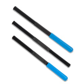 HIPULX 3 PCS Thread File Set - 5140 Alloy Steel SAE & Metric Thread Files with Ergonomic Handle - Professional Thread Restorer Kit Repair Tool for Automotive, Plumbing & Industrial Use