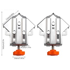 2 Pcs 90 Degree Corner Clamps, Right Angle Clamp for Woodwork, Precision Open and Close Type Right Angle Splicing Clamp Locator for DIY Woodworking Welding (Closed Type)
