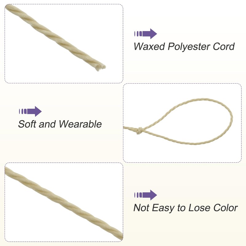 MECCANIXITY MECCANIXITY 1mm Waxed Cord 109 Yard Waxed Polyester Cord