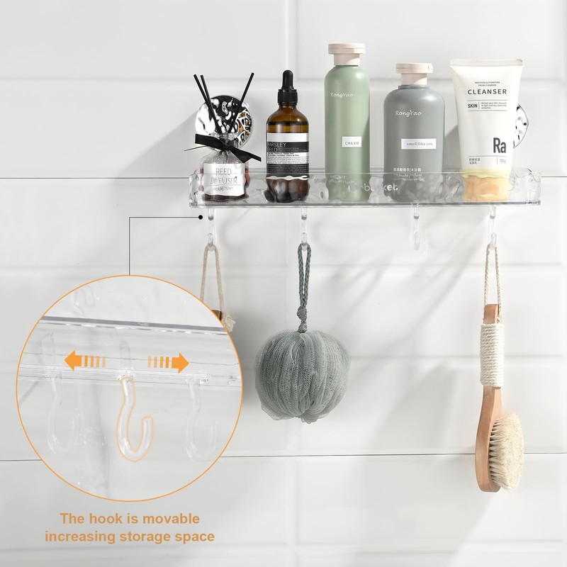 AYWSTC Shower Caddy Suction Cup, Wall Mounted Suction Shower Rack