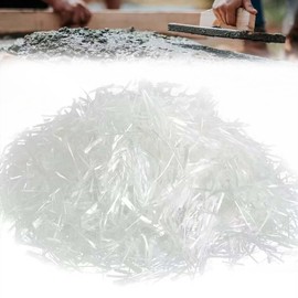 CHEUNGHAO 2.2 Lb 19MM Fiberglass for Cement Mortar Concrete Fiberglass Chop Strands Fiber Reinforcement Anti Seepage Anti Cracking White Fibers for Concrete Cement, Building Wall Garden Floor(White)