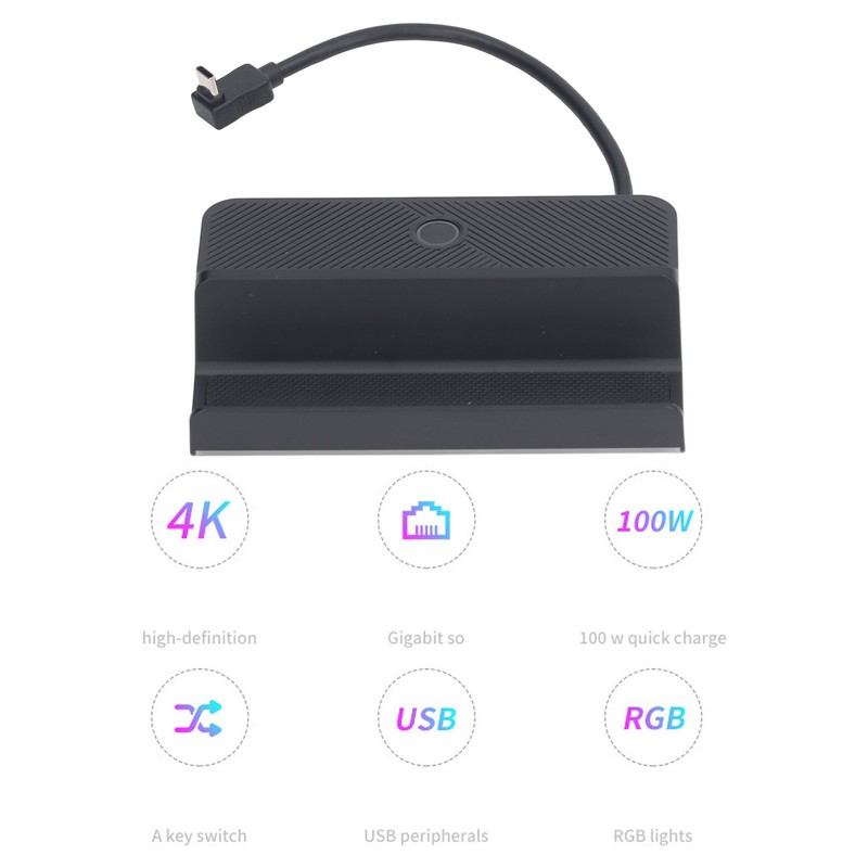 Docking Station for Steam Deck 6 in 1 RGB Lights