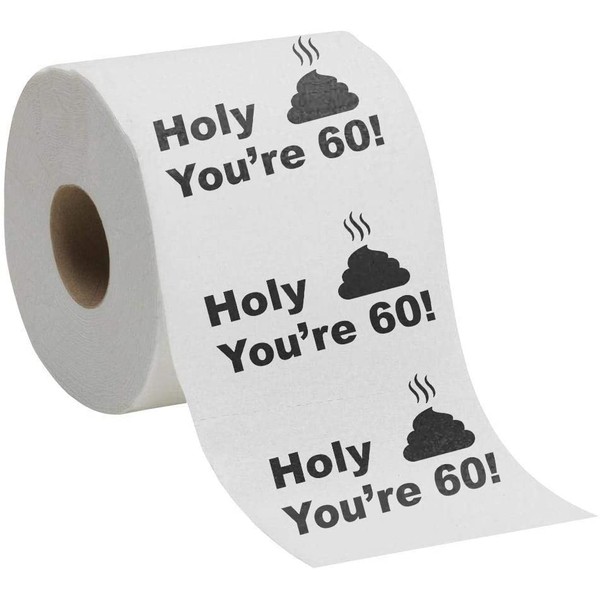 60th Birthday Gift Present Toilet Paper - Happy Sixtieth 60 Prank Funny Joke Present - Novelty Great Hilarious Gag Laugh