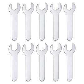 HARFINGTON 10pcs Small Wrench 12x70x2mm Metric U-Shaped Single Open Ended Spanner Super Thin Flat Head Galvanizing Wrench for Automotive Repair Furniture Assembly