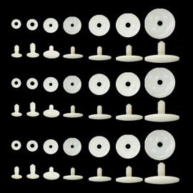 60 Set Plastic Animal Body Joints, 7 Size White Doll Joints for Dolls Bear Making Limbs DIY Crafts
