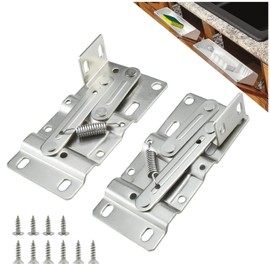 1 Pair Tip Out Tray Hinges, Sink Hinges for Kitchen Sink Front Drawer or Bathroom Cabinet Organizer, Self Closing Cabinet Door Hardware Compatible Both Face Frame ＆ Frameless, Steel