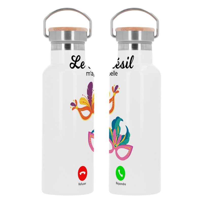 Stainless Steel Thermos Flask - Brazil Calls Me Carnival Rio