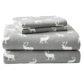 Eddie Bauer - Flannel Collection - 100% Premium High Quality Cotton Bedding Sheet Set, Pre-Shrunk & Brushed For Extra Softness, Comfort, and Cozy Feel, Twin, Elk Grove