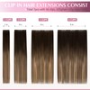 Fimislosion Real Hair Extensions Clip in Human Hair, Seamless Clip